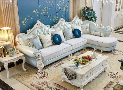 Classic Corner sofa Couch Upholstery Sofa Baroque Chesterfield Leather Mix